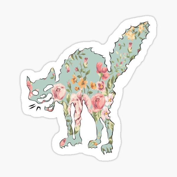 Gato de anarquía floral Pegatina