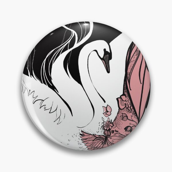 Item preview, feminine softness with long hair and swan, with stylized floral motifs designed and sold by asamijess.