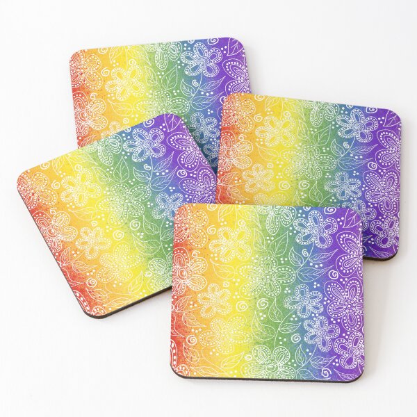 Item preview, Sixties Flowers in Rainbow designed and sold by JillyBeanDesign.