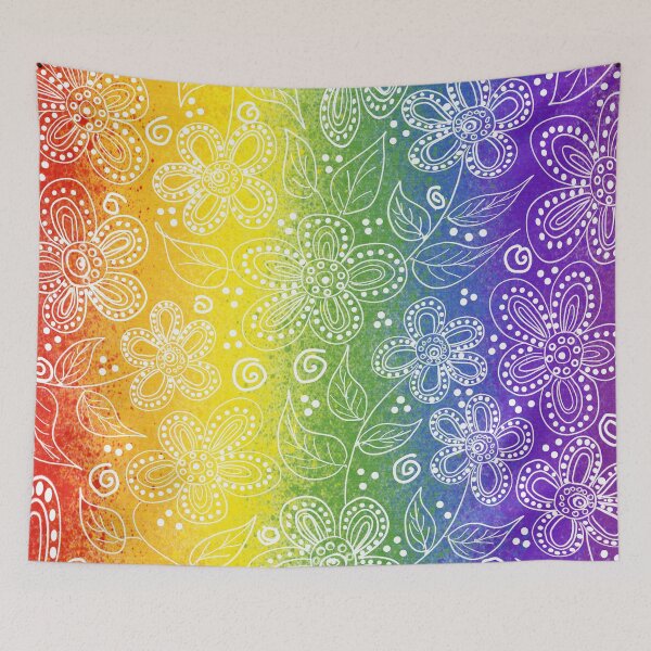 Item preview, Sixties Flowers in Rainbow designed and sold by JillyBeanDesign.