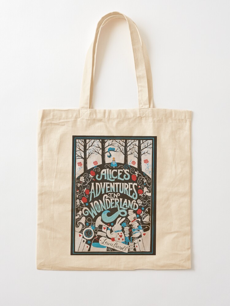 Alice in Wonderland Tote Bag by Quotes Literary Apparel