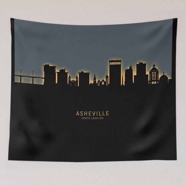 Item preview, Asheville North Carolina Skyline designed and sold by ArtPrints.