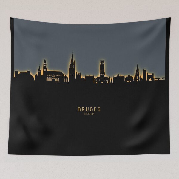 Item preview, Bruges Belgium Skyline designed and sold by ArtPrints.