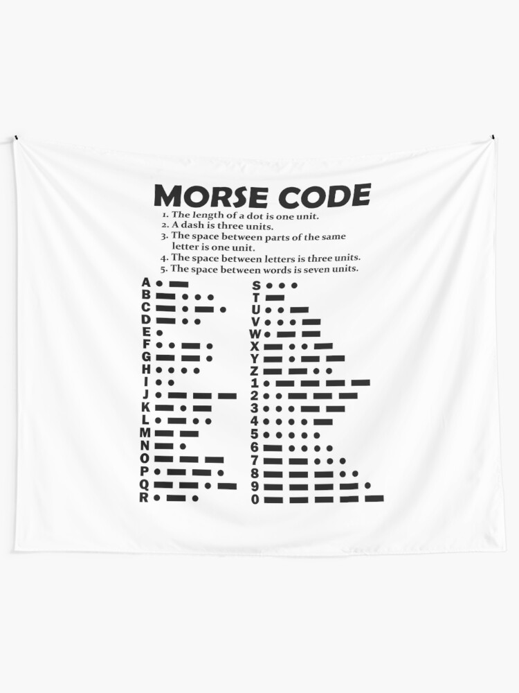 Learn International Morse Code Translator Alphabet Number Chart Tapestry By Bev100 Redbubble
