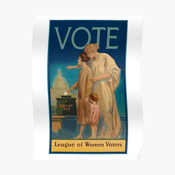 Vote Ballot Box League of Women Voters USA Politics Vintage Poster Repro FREE SH