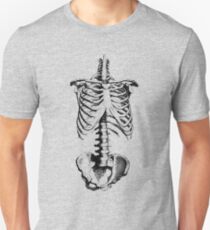 Sleleton drawing of ribs, torso and pelvis Unisex T-Shirt
