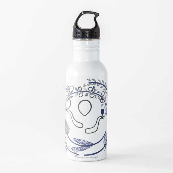BlackWhiteandMax Blue Olive Water Bottle