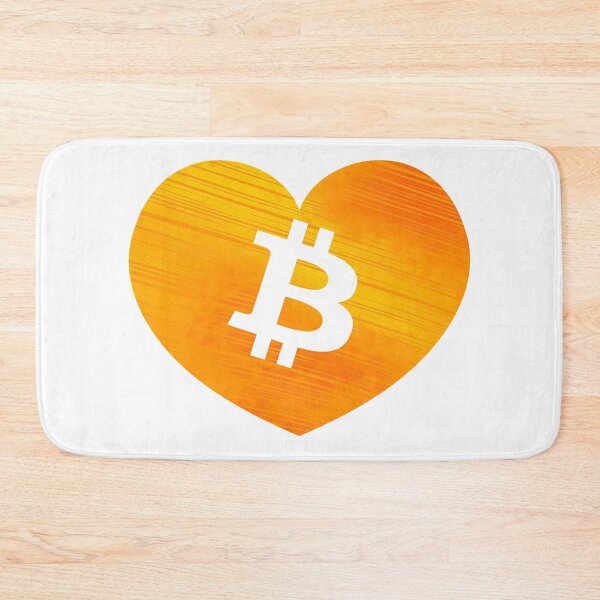 Item preview, Bitcoin logo in the shape of a heart, on white background. designed and sold by PrintPit.
