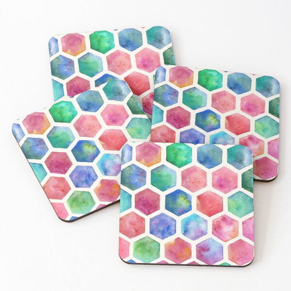 Item preview, Hand Painted Watercolor Honeycomb Pattern designed and sold by micklyn.