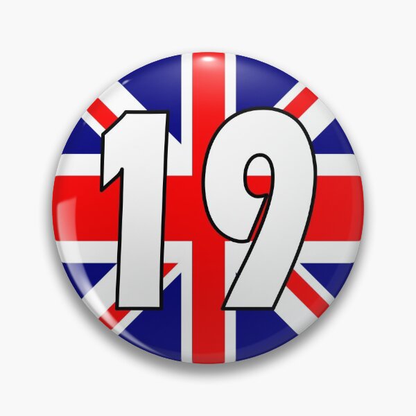 Item preview, UK flag with number 19 - nineteen designed and sold by AllShirts21.