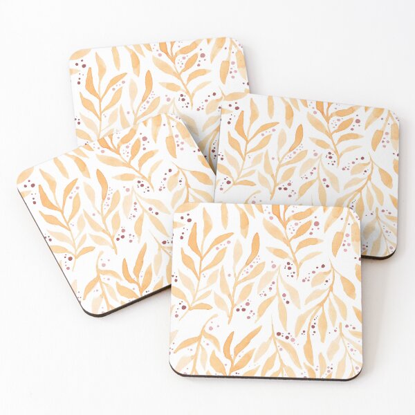 Item preview, Golden Leaves and dots // Simple Modern Watercolors designed and sold by CaitlinBongers.