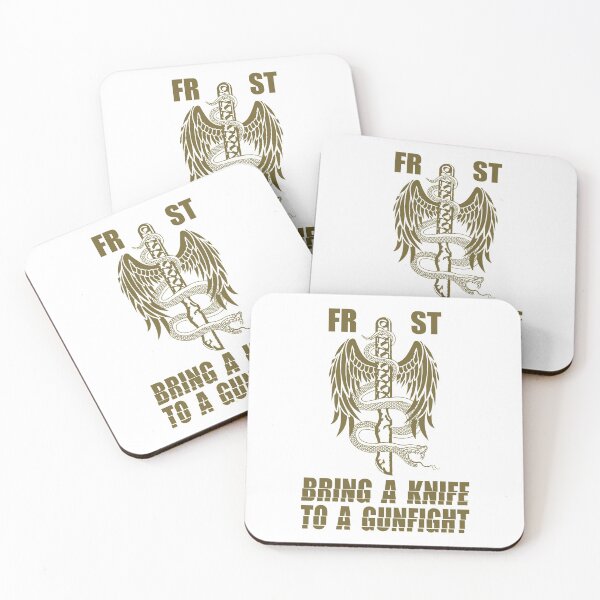 Item preview, Bring A Knife To A Gunfight; FRST; designed and sold by StickerApe.