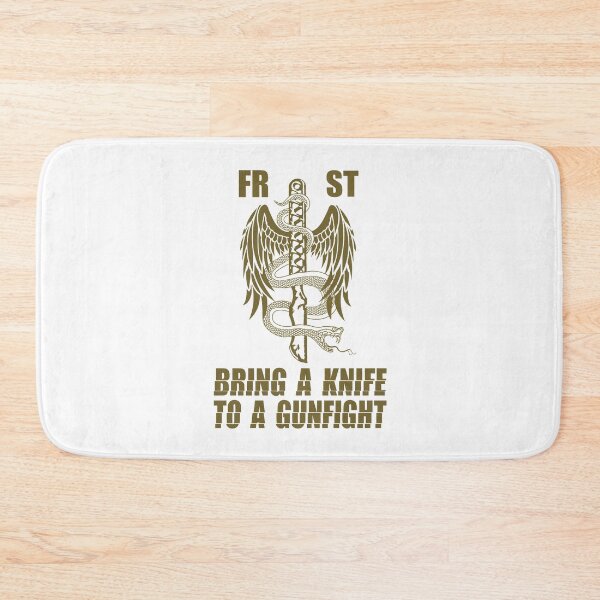 Item preview, Bring A Knife To A Gunfight; FRST; designed and sold by StickerApe.