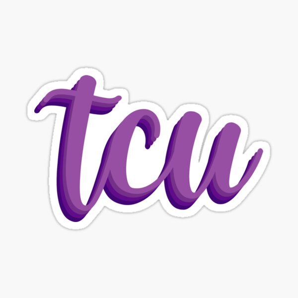 TCU Cursive Lettering Sticker