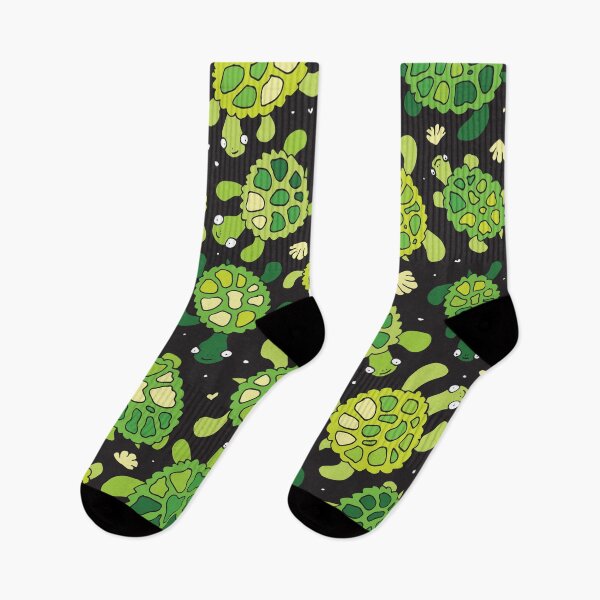 Item preview, Green Sea Turtles on black background - Doodle Art  designed and sold by Toto-Hello.