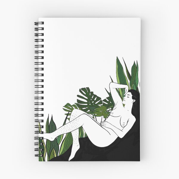 Item preview, Sleepy woman in nature feminist t-shirt mug pin  designed and sold by Etatsdame.