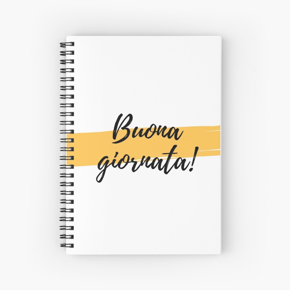 Buona Giornata - Have a great day! Joyful Italian quote in bright yellow.