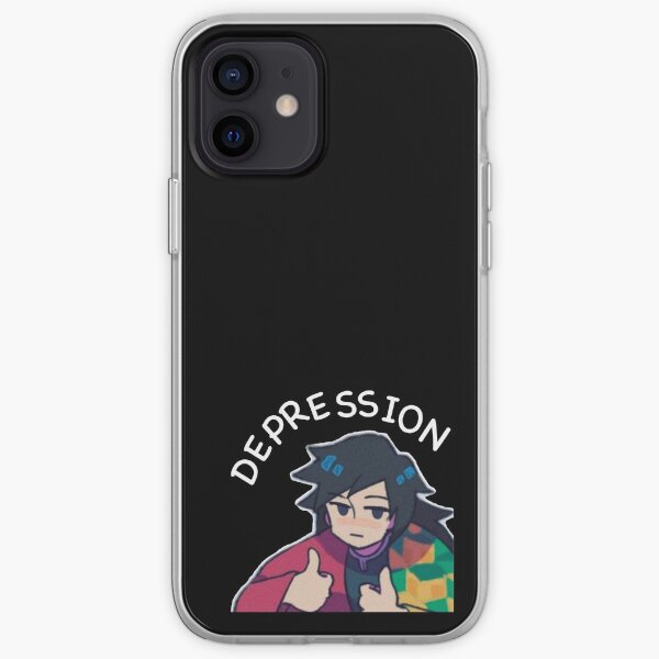 Fight against depression black background iPhone Soft Case