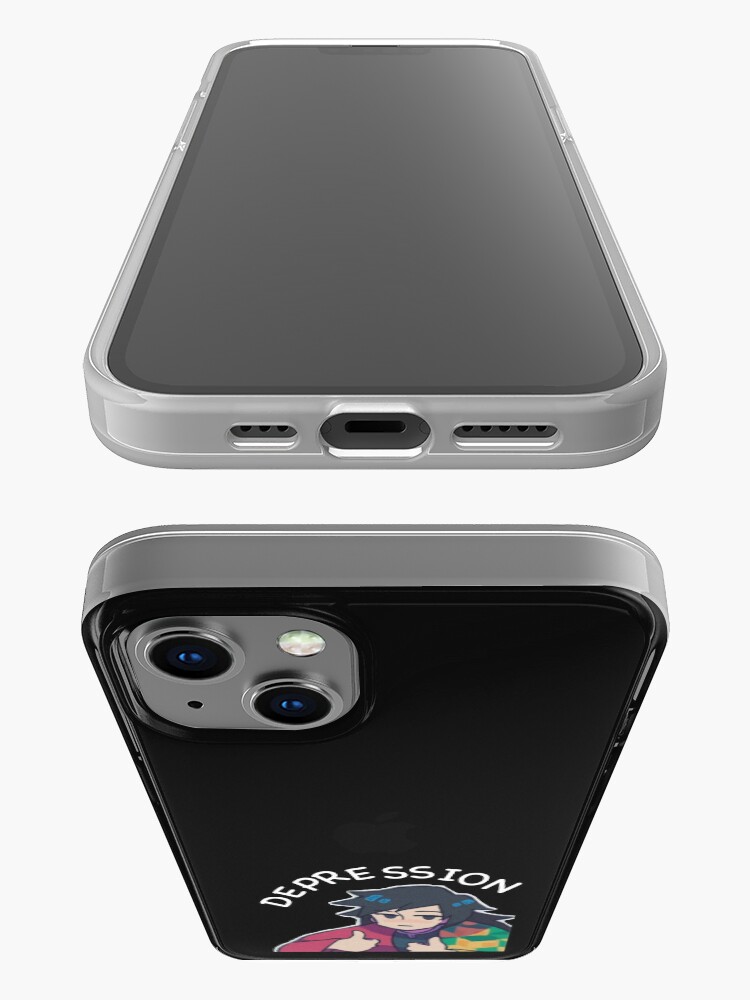 Alternate view of Fight against depression black background iPhone Case
