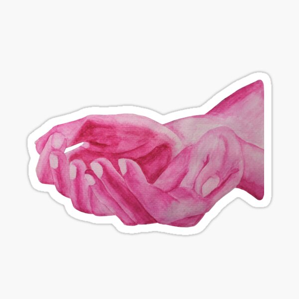 with open hands Sticker