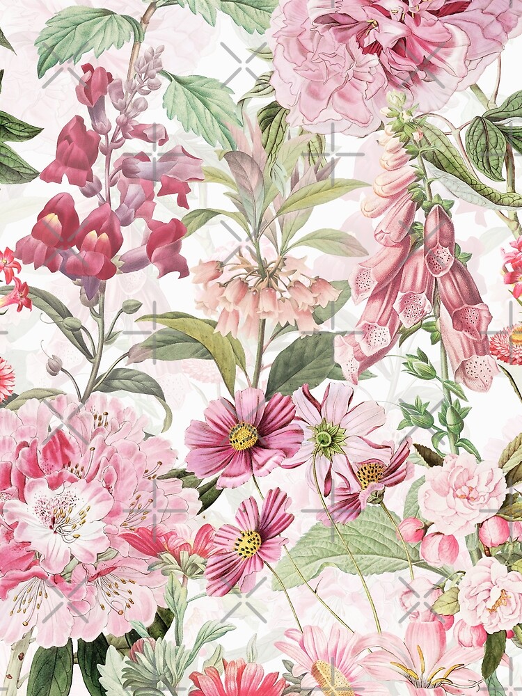 Vintage Pink Springflower Meadow by UtArt