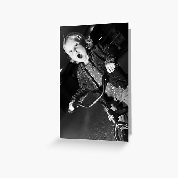On my bike Greeting Card