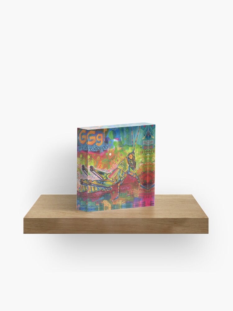 Thumbnail 1 of 5, Acrylic Block, G Is for Grasshopper - 2020 designed and sold by Gwenn Seemel.