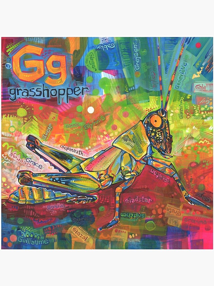 Artwork view, G Is for Grasshopper - 2020 designed and sold by Gwenn Seemel