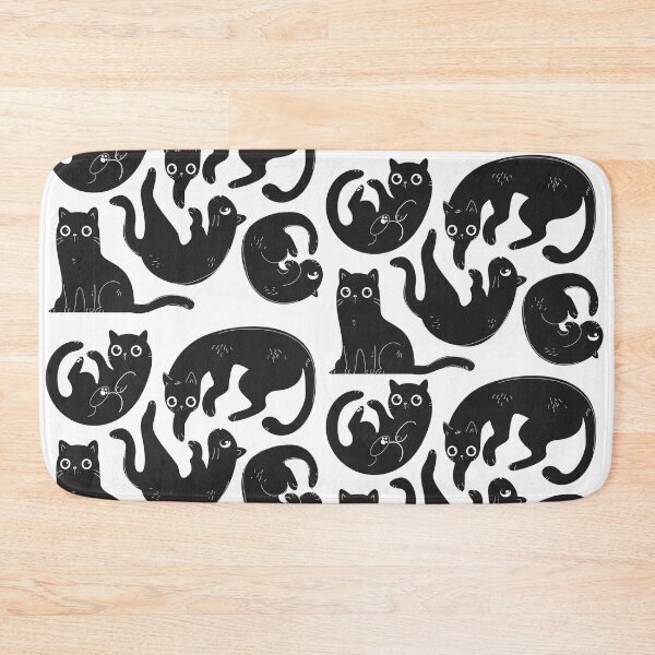 Item preview, inky cat doodle splat pattern designed and sold by mickleo-art.