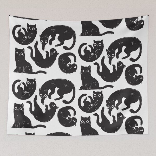 Item preview, inky cat doodle splat pattern designed and sold by mickleo-art.