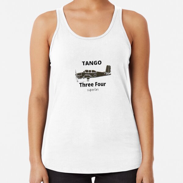 Beech T-34 Fan for airplane and warbird lovers Racerback Tank Top