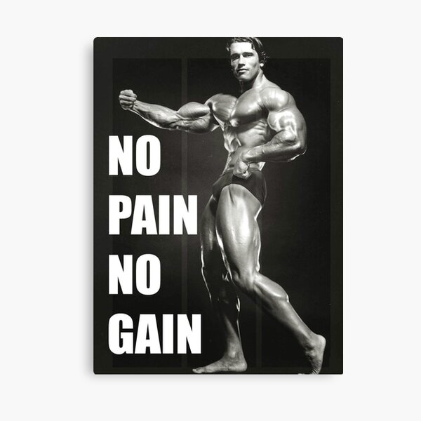 "KEIN SCHMERZ KEIN GEWINN" - Arnold Schwarzenegger Leinwanddruck