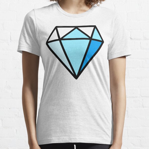 Blaues T-Shirt mit Diamand-Print Essential T-Shirt