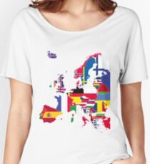 Europe map flags Women's Relaxed Fit T-Shirt