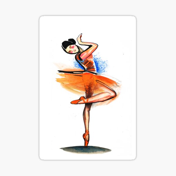 Expressive Dancer Ballet Drawing Sticker