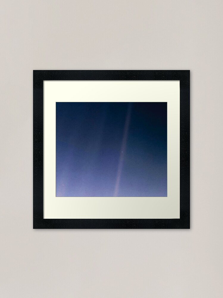 Alternate view of Pale Blue Dot. Voyager 1's image of Planet Earth from 6 billion kilometers. Framed Art Print
