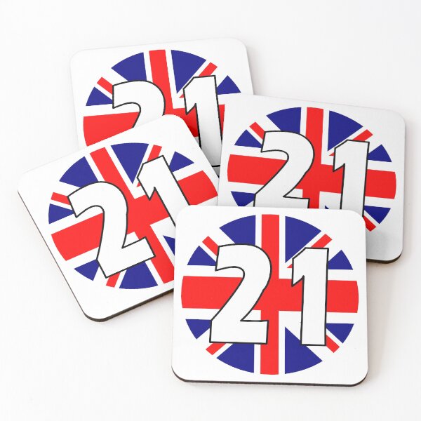 Artikelvorschau, Britische Flagge mit der Nummer 21 - einundzwanzig entworfen und verkauft von AllShirts21.