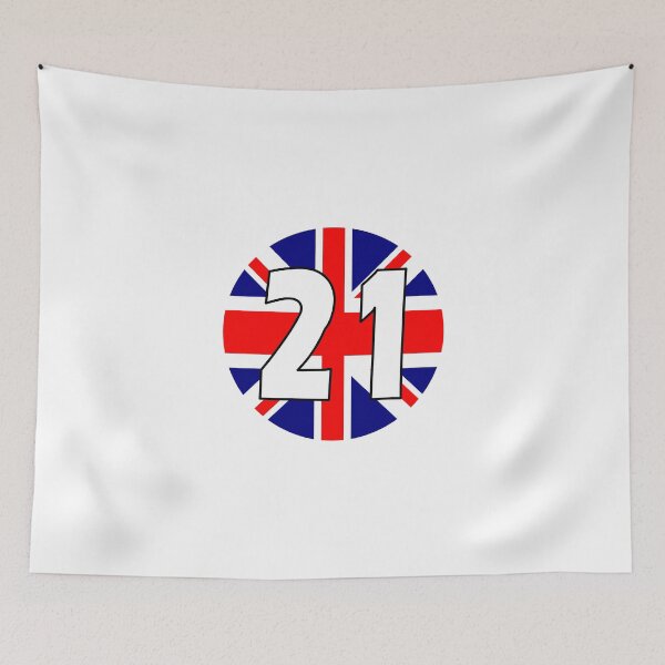 Artikelvorschau, Britische Flagge mit der Nummer 21 - einundzwanzig entworfen und verkauft von AllShirts21.