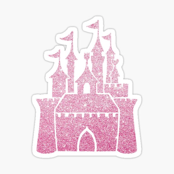 "Pink glitter castle" Sticker by savanamms6 Redbubble