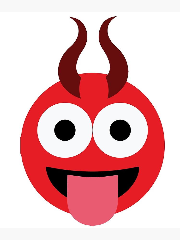"Devil Horns Emoticon" Poster for Sale by livaniaapparel Redbubble