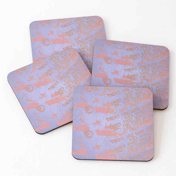 Item preview, Boats pattern and Quote in peach and blue designed and sold by WatersEdgeGal.
