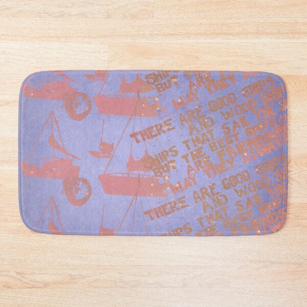 Item preview, Boats pattern and Quote in peach and blue designed and sold by WatersEdgeGal.