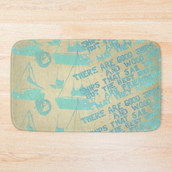 Item preview, Copy of Boats pattern and Quote in yellow and teal designed and sold by WatersEdgeGal.