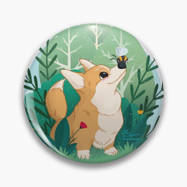 Corgi and bee Pin