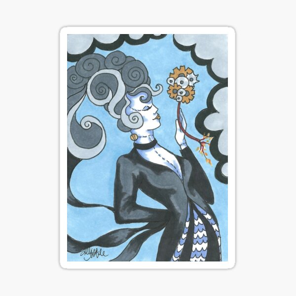 Art Deco Bride of Frankenstein Sticker
