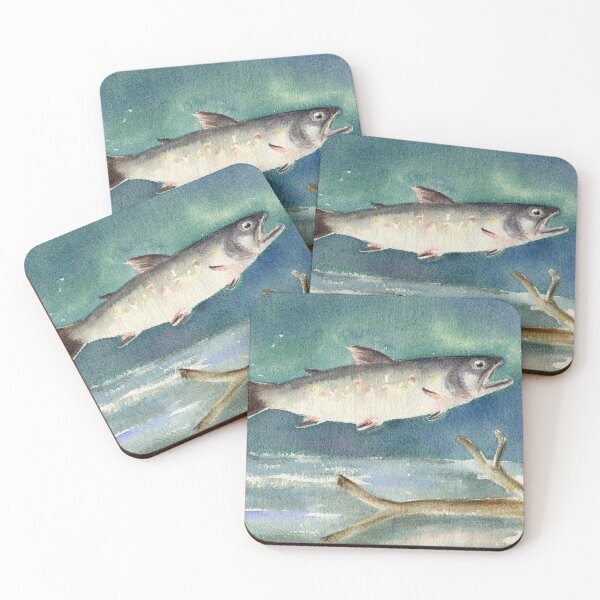 Item preview, Flying Trout - Inspired by Winslow Homer designed and sold by Diane Hall Watercolors.