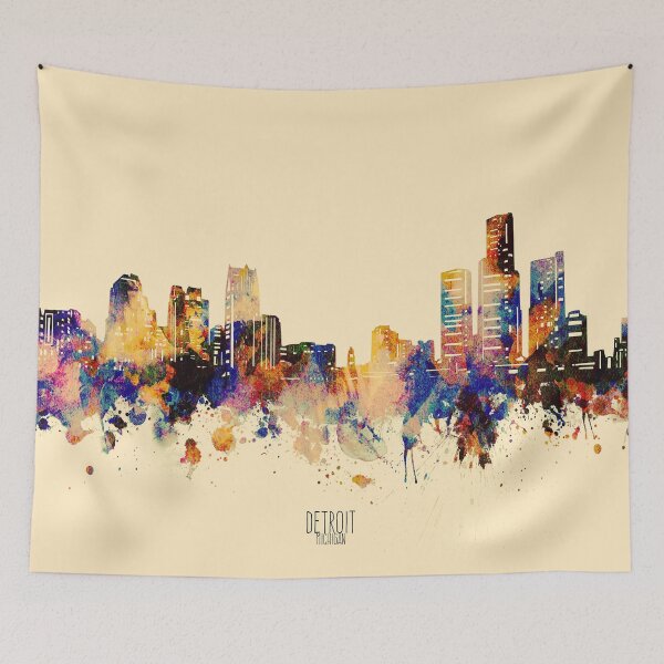 Item preview, detroit skyline designed and sold by BekimART2.