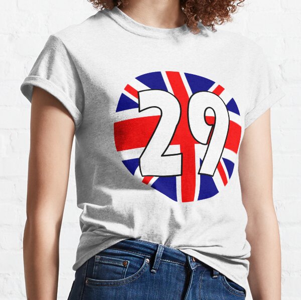 Bandera del Reino Unido con el número 29 - veintinueve Camiseta clásica