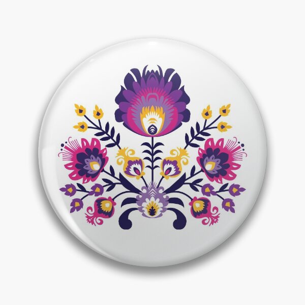 Item preview, Beautiful purple folk flowers pattern designed and sold by FK-UK.