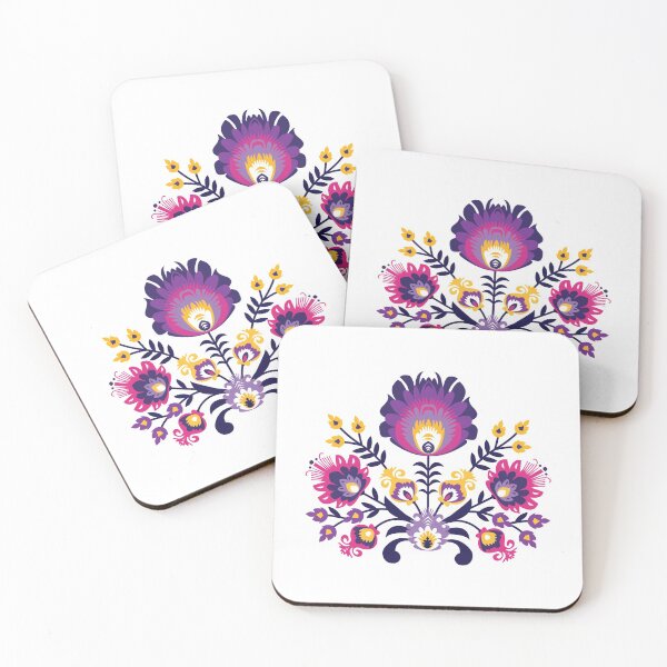 Item preview, Beautiful purple folk flowers pattern designed and sold by FK-UK.